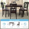 5-Piece Wood Dining Set: Kitchen Table & Chairs - Elegant Home Dining - 3 of 4