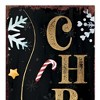 HomeRoots 36" Black And Gold Merry Christmas Snowflakes Solid Wood Porch Sign - 4 of 4