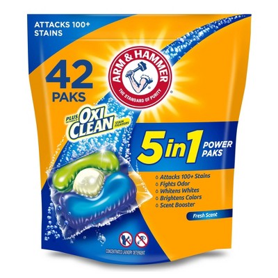 Arm & Hammer Plus OxiClean 5-in-1 Laundry Detergent Power Paks - 42ct/29.6oz