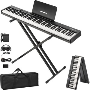 270 88-Key Portable Electric Keyboard-Full Size Semi-Weighted-Folding Design With Stand-Pedal-Headphones-Carry Bag-MIDI Bluetooth - 1 of 4