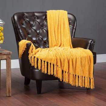 Chanasya Chenille Knit Textured Decorative Throw Blanket