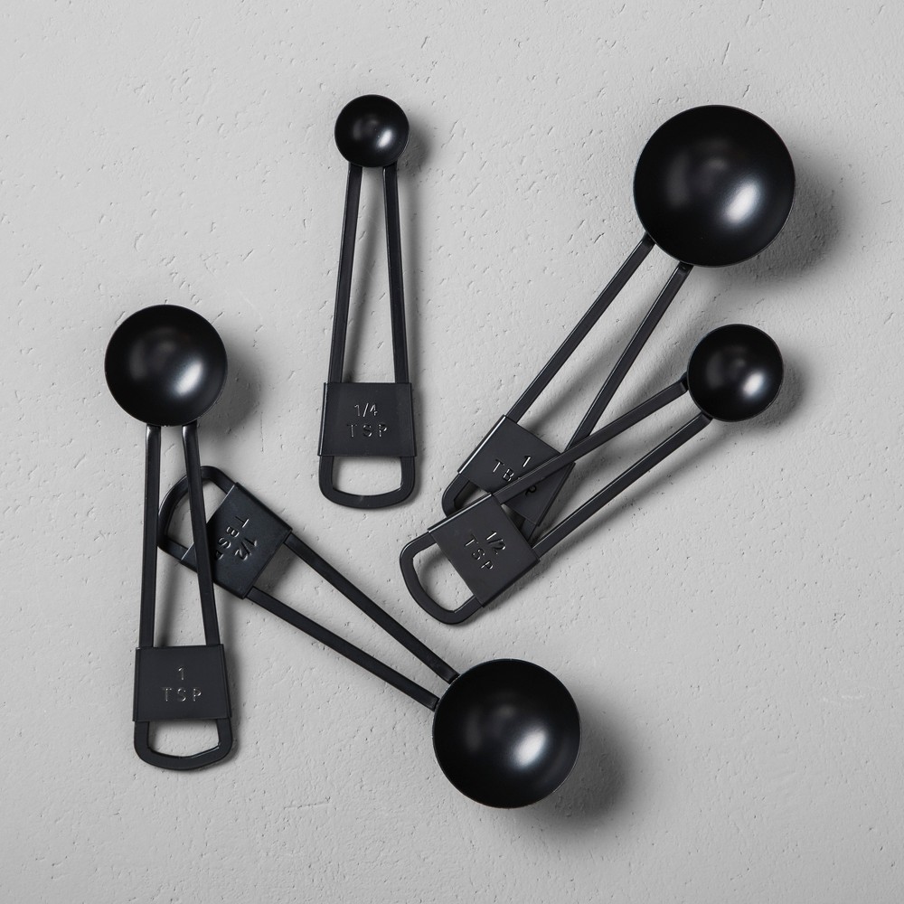 Photos - Other Accessories 5pc Measuring Spoon Set Matte Black - Hearth & Hand™ with Magnolia