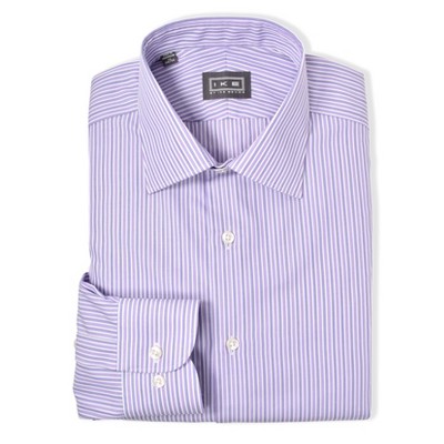 Ike by Ike Behar Men's Regular Fit Stripe Dress Shirt | Lavender