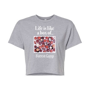 Women's - Forrest Gump - Life Is Like A Box Of Chocolates Cropped Graphic T-Shirt - 1 of 4