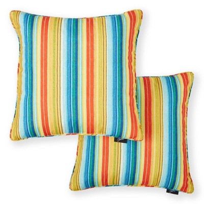 2pk Woven Stripe Outdoor Throw Pillow - Fiesta