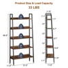 Five-Tier Metal Storage Bookshelf with Adjustable Feet Farmhouse-Style Open Bookshelf Vintage Brown Storage Rack Ideal for Offices, Living Rooms - 2 of 4