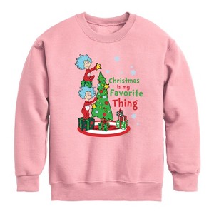 Boys' - The Cat in the Hat - Christmas Is A Family Thing Graphic Long Sleeve Fleece Sweatshirt - 1 of 4