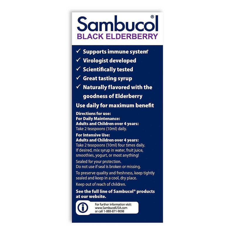 Sambucol Black Elderberry Vegan Immune Support Syrup - 4 fl oz, 3 of 11