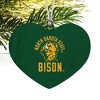 North Dakota State Bison Heart Love Wood Christmas Tree Holiday Ornament - 2 of 3