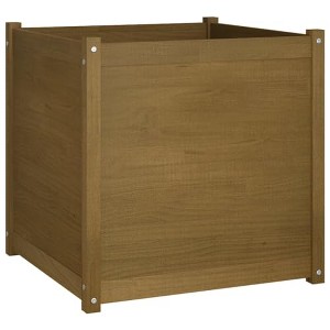 vidaXL Solid Pine Wood Garden Planter in Honey Brown - Durable and Weather-Resistant Planter Box for Outdoor Use - 1 of 4