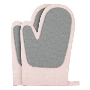 REGALWOVEN Soft Oven Mitts, Heat-Resistant Cooking Gloves, Thick Cotton Lining, Gripping for Baking, Grilling, 2Pcs Kitchen Mitts - 1 of 4