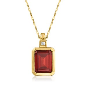 Ross-Simons 2.60 Carat Garnet Pendant Necklace With Diamond Accent in 14kt Yellow Gold - 1 of 2