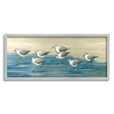 Stupell Sandpiper Bird Flock Beach Shoreline Framed Giclee