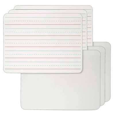 6pk 9" x 12" Dry Erase Boards 2-Sided Lined/Plain - Charles Leonard