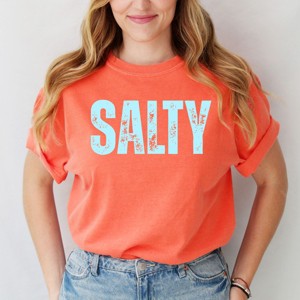 Simply Sage Market Salty Block Distressed Garment Dyed Tee - 1 of 4