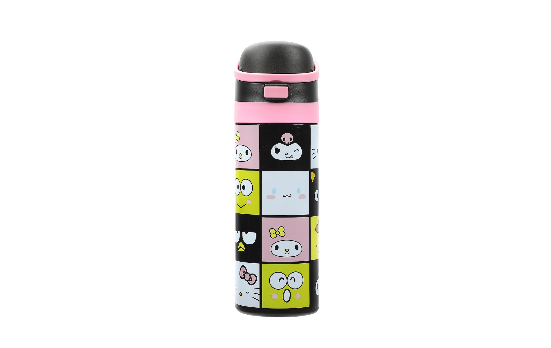 Hello Kitty & Friends Character Face Squares 24 Oz Stainless Steel Water Bottle