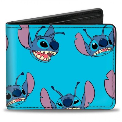 Adult Disney Lilo and Stitch Expressions of Stitch Scattered Bi-Fold Wallet
