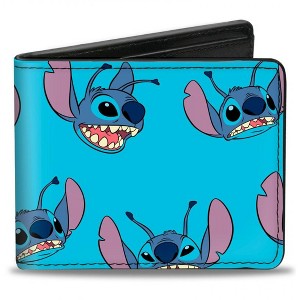 Adult Disney Lilo and Stitch Expressions of Stitch Scattered Bi-Fold Wallet - 1 of 2