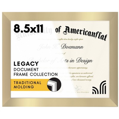 Americanflat 8.5x11 Diploma Frame with Shatter-Resistant Glass - Document Frame with Engineered Wood - Legacy Collection - Dark Oak