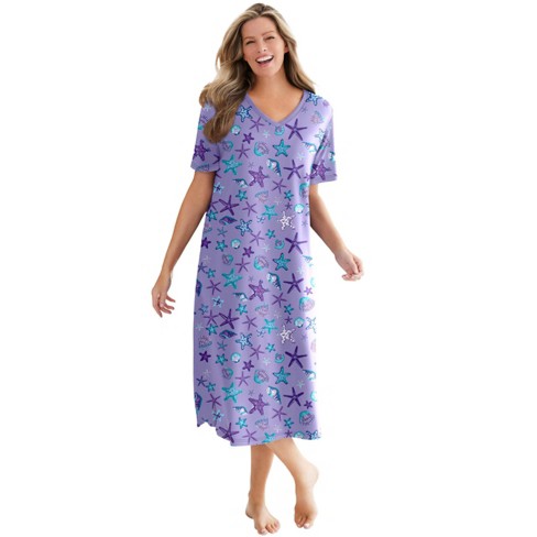 Dreams & Co. Women's Plus Size Short-sleeve Sleepshirt - 3x/4x