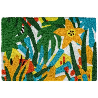 Jellybean Tropical Garden Doormat 20" x 30" – Vibrant Indoor/Outdoor Accent Mat for Porch, Patio, or Entryway