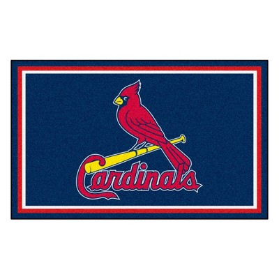 MLB St. Louis Cardinals 4'x6' Cardinal Logo Plush Area Rug - Red