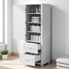 Tall Bathroom Storage Cabinet with 2 Drawers and Adjustable Shelves, Freestanding MDF Cabinet with Anti-Tip Device - 3 of 4