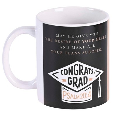Dicksons MUG-1199 Congrats Grad May He Give You The Desire Of Your Heart Black And White 11 Ounce Ceramic Coffee Latte Tea Hot Chocolate Cup Mug
