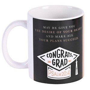 Dicksons MUG-1199 Congrats Grad May He Give You The Desire Of Your Heart Black And White 11 Ounce Ceramic Coffee Latte Tea Hot Chocolate Cup Mug - 1 of 2