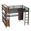 KWPZQEB Metal Loft Bed, Full/Queen Size Loft Bed with Wardrobe & L-shaped Desk, Heavy Duty Loft Bed with Storage Cabinet, No Box Spring Required - 4 of 4