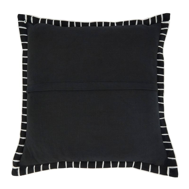 20&#34;x20&#34; Oversize Minimalist Chic Chunky Whip Stitch Poly Filled Square Throw Pillow Black - Saro Lifestyle, 3 of 5
