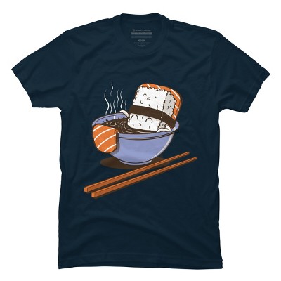 Men's Design By Humans Sushi Bath Time By FernandoSala T-Shirt