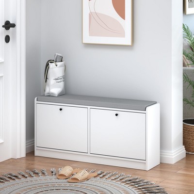 NicBex Storage Bench Shoe Rack Bench with Shoe Storage  with Cushion for Bedroom, Entryway