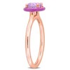 EVERLY JEWELRY | Rose Plated Sterling Silver 5/8 CT TGW Amethyst Fashion Ring Purple Enamel Plated - 2 of 4