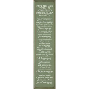 Slickblue Rustic Wooden Wall Sign – Mother Teresa Do It Anyway Quote – Motivational Home Decor 9x36, Color Options - 1 of 3