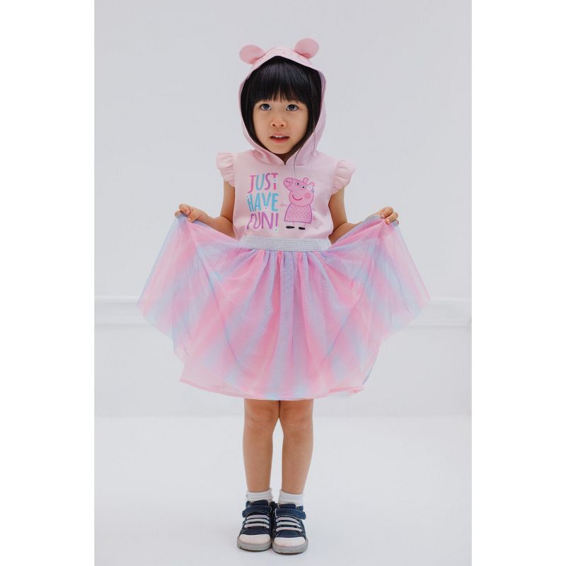 Peppa Pig Girls Mesh Tulle Dress Toddler to Little Kid, 2 of 7