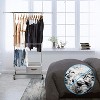 Simple Trending Double Rod Clothing Garment Rack, Rolling Clothes Organizer on Wheels for Hanging Clothes, Chrome - 4 of 4