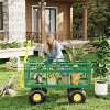 Steel Garden Cart Heavy Duty with 10" Wheels for Gardening Soil, Tools, and Plant Transport - 2 of 4