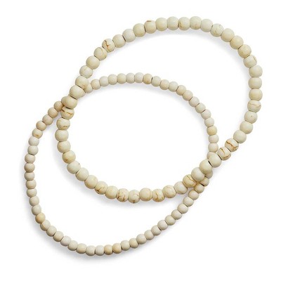 SHINE by Sterling Forever Stone Beaded Stretch Bracelet Set of 2