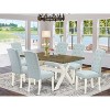 HomeStock 7-Piece Natural Oak Finish Solid Wood Top Dining Table with 6-Chairs - 2 of 4