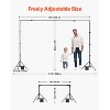 VEVOR Backdrop Stand, 7 x 10 ft Adjustable Photo Backdrop Stand Kit, Portable Background Backdrop Stand with 3 Crossbars, Black - 4 of 4