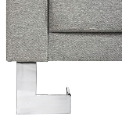 Contemporary Gray 76'' Metal Frame Sleeper Sofa Bed