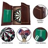 Toy Time Wooden Dartboard Cabinet Set - 18", Dark Walnut - 3 of 4