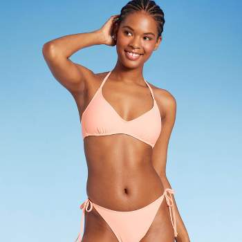 Women's Twist-front Short Sleeve Bralette Bikini Top - Wild Fable™ : Target