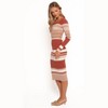 Petal and Pup Colten Long Sleeve Knit Dress - Brown Stripe L - 3 of 4