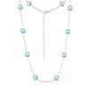 Simona Sterling Silver, Square Bezel-Set, Blue-Topaz Station Necklace - (38.68cttw) - Blue - 20+4 Inch - 2 of 3