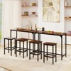 Tangkula Bar Table and Chairs Set, 47.5" Rectangular Pub Table with 2 Stools Counter Height Table Set - 4 of 4