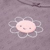 Huggies Baby Girls' 2pc Pointelle Flower Organic Top & Bottom Set - Light Mauve - 3 of 4