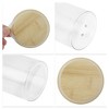 Unique Bargains with Bamboo Lid & Spoon Decorative Jars Wood Color Clear 1 Set - 4 of 4