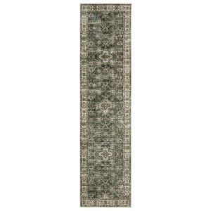 Micah Washable Vintage Oriental Indoor Area Rug Beige/Brown - Captiv8e Designs - 1 of 4
